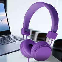 Qishi GAM-78 Kids Foldable Over-Ear Wired Headphones, 3.5mm Jack, Noise Cancelling, Purple