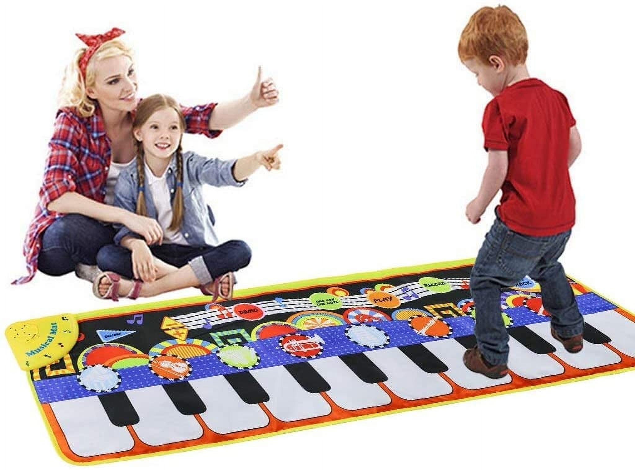Qishi Piano Play Music Mat for Kids - Touch, Step on Keyboard and 8 Selectable Musical Instruments