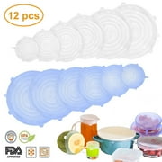 Qishi Silicone Stretch Reusable Airtight Food Covers 12 Count