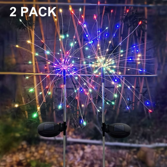 Qishi Solar Landscape Lights, Rust Resistant, Multi-Color, 2 Pack