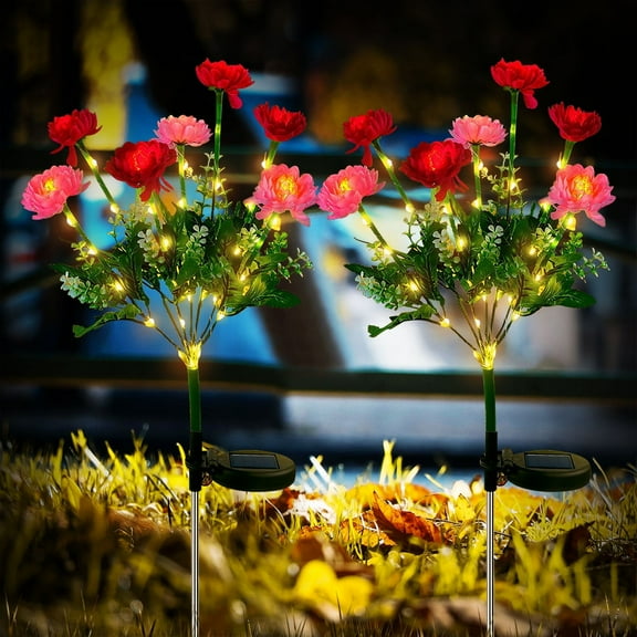 Qishi Solar Red LED Landscape and Walkway Light (2 Pack)