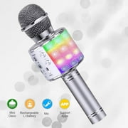 Qishi Voice Disguiser Karaoke Machine for Kids, Silver