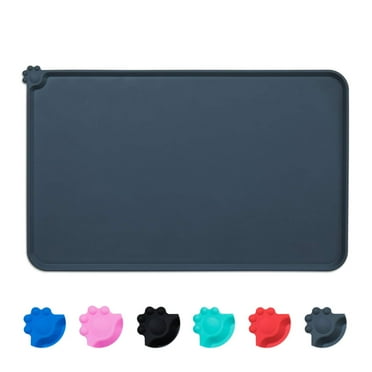 Qishi Waterproof Silicone Pet Feeding Mat for Dogs & Cats-Gray