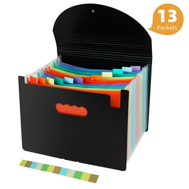 Qissep 13 Pockets Accordion File Organizer,Expandable Desktop File Folder Organizer,with Colorful Tabs,for Home and Office,Letter/A4 Size