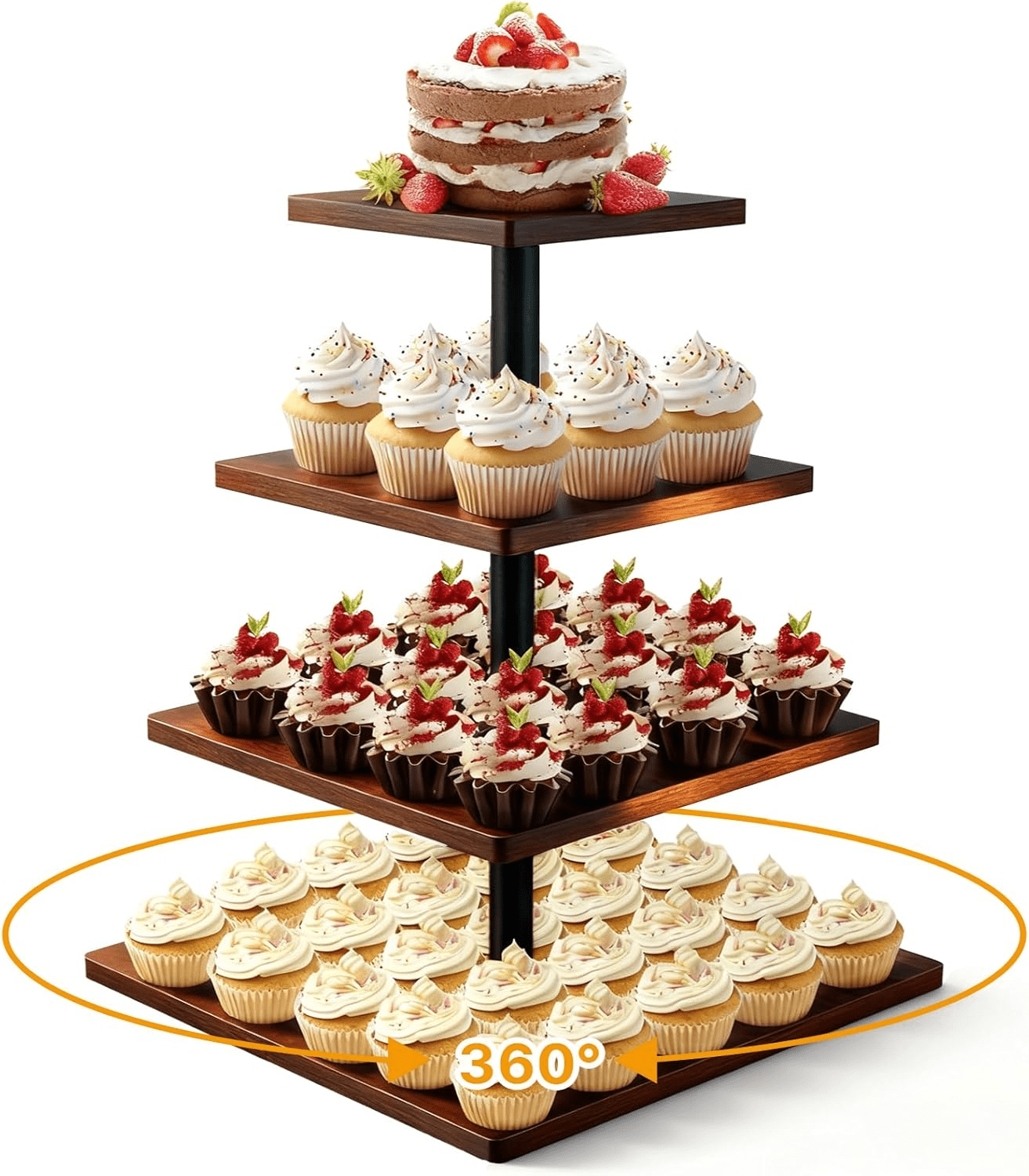 Houten cupcake standaard – handgemaakt & uitbreidbaar