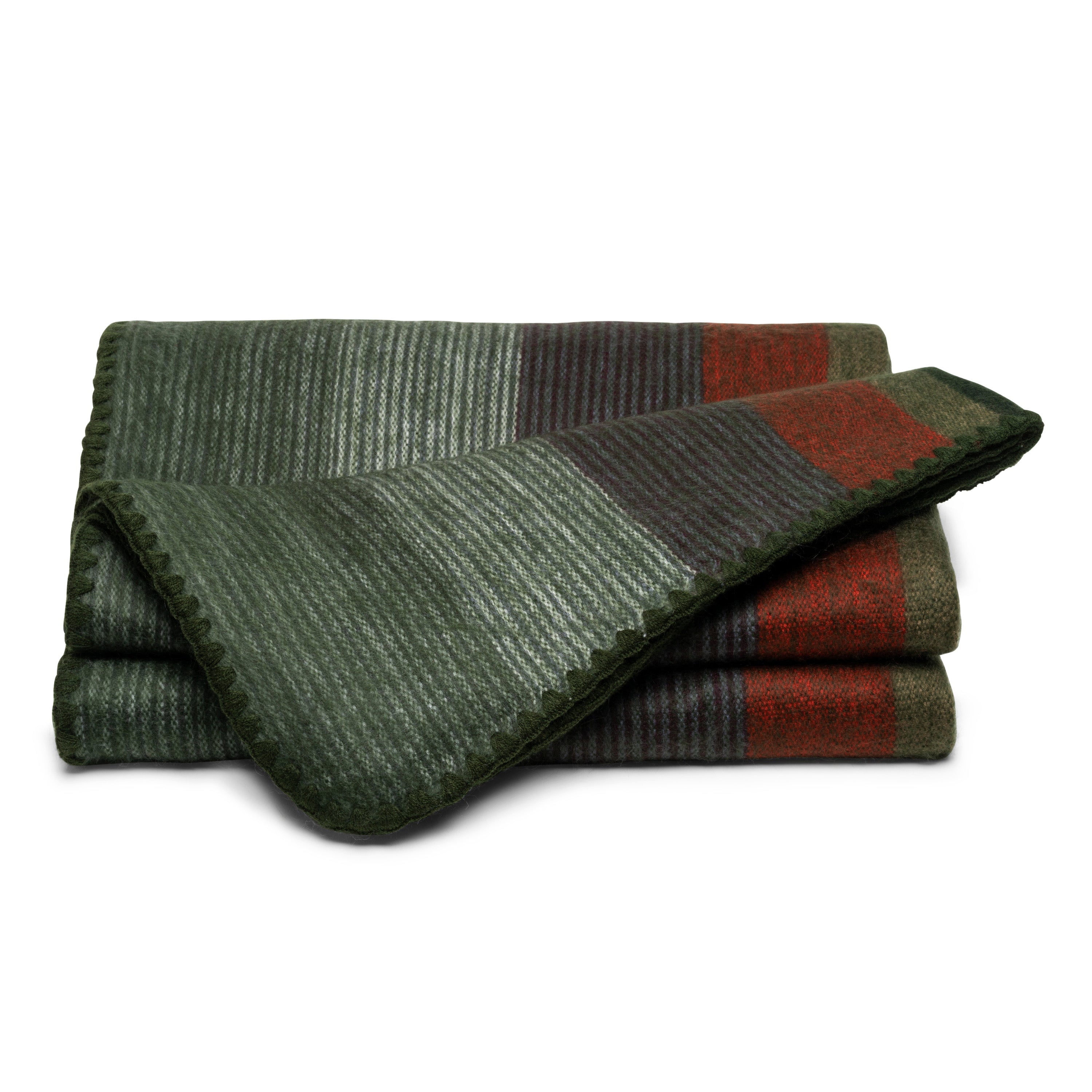 Qisu Alpaca Wool Blanket Throw Large, Beautiful, Warm, Striped 85 x