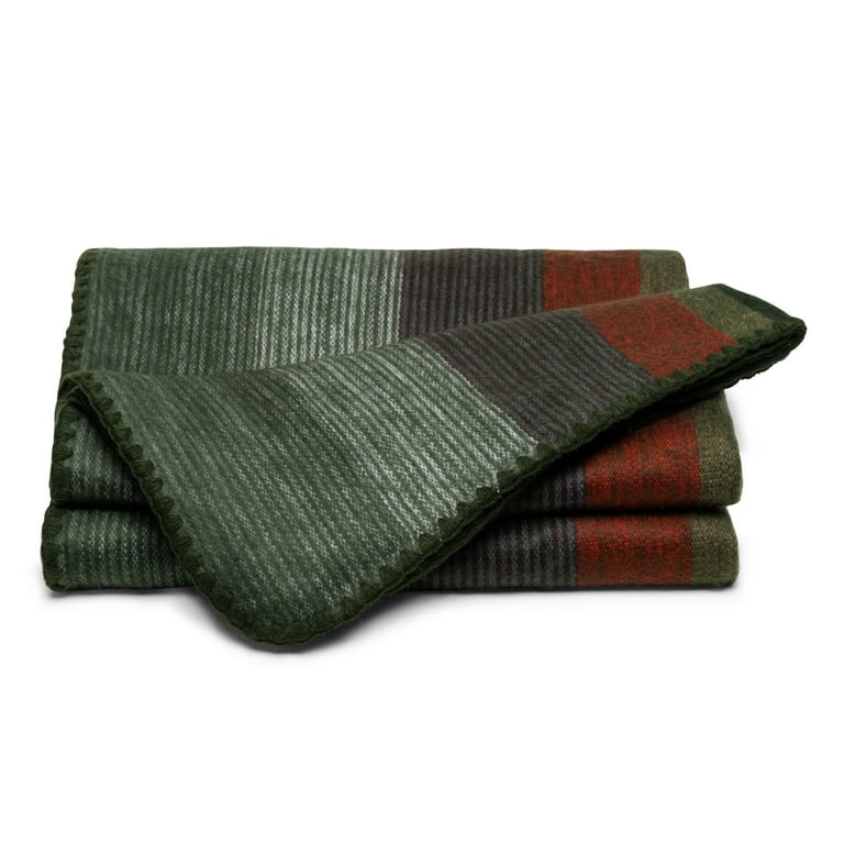 Qisu Alpaca Wool Blanket Throw Large Beautiful Warm Striped 85 x 65 inches Ultra Soft Hypoallergenic and Breathable Non Itchy or Scratchy Fabric Sea Foam Volcano Stripe Walmart
