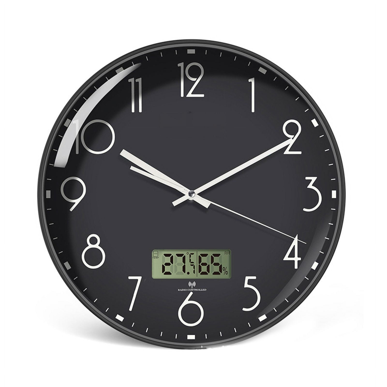 Qisuw 12 Inch Quiet Sweep NonTicking Modern Wall Clock Quartz Movement