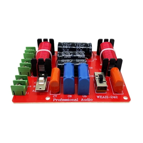 Qisuw 2 Way Audio Speaker Frequency Divider Module Treble Bass Hi-Fi Crossover Filter