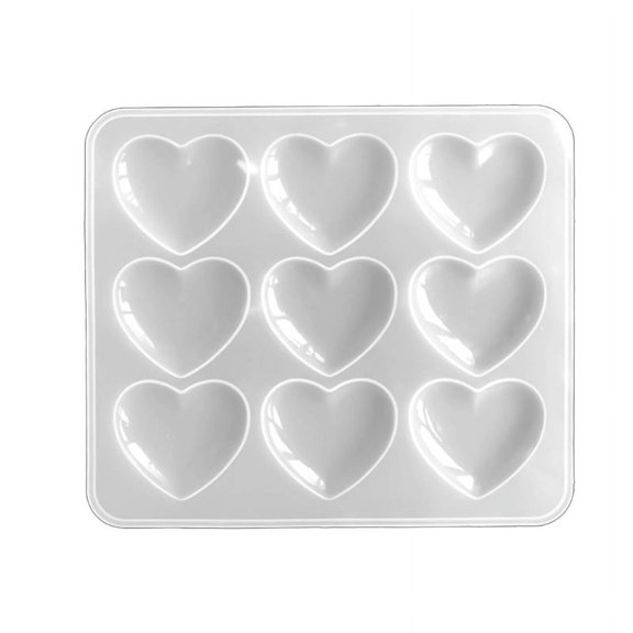 Qisuw 3D Mirror Face Peach Heart Silicone Mold Epoxy Ornaments Mold Resin Casting Mold