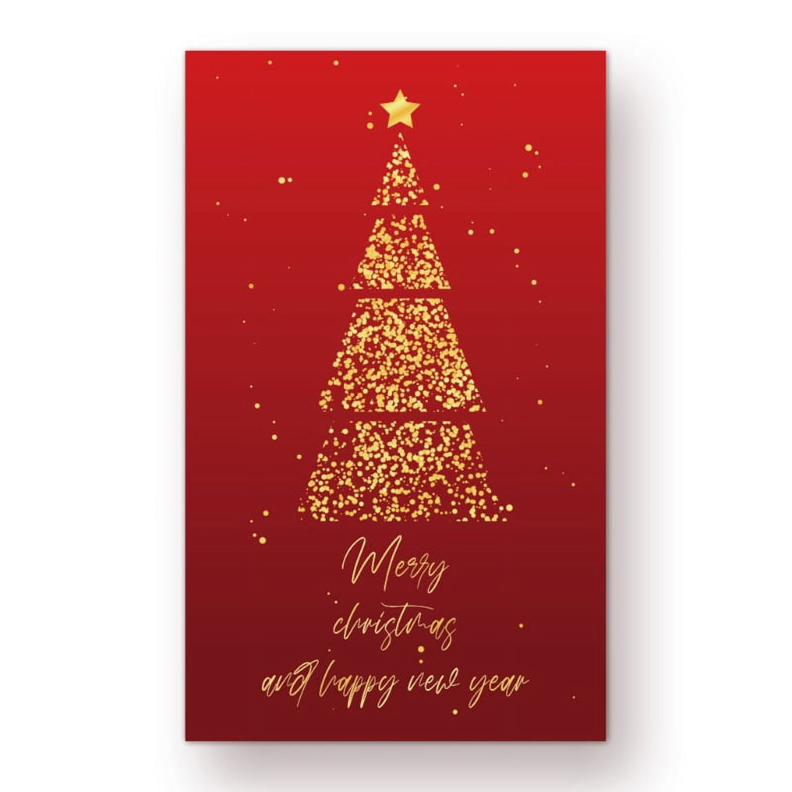 Qisuw 50 Pcs Xmas Thank You Card Wishing Cards Business Holiday Card