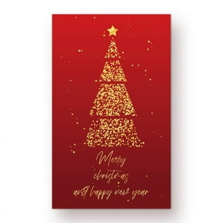 Merry Christmas Red and Gold Traditional Holiday Postcards for Business