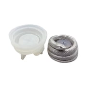 Qisuw Candlestick Silicone Mold 3D Coiled Snake Candle Holder Resin Casting Mold for DIY Tealight Candle Holder, Jewelry Box