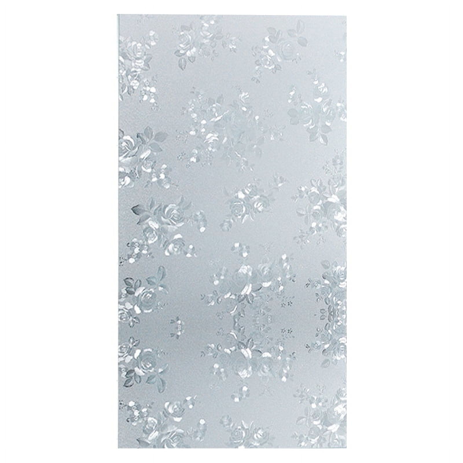Qisuw Chinese Rose Flower Window Privacy Film Static Clings Self