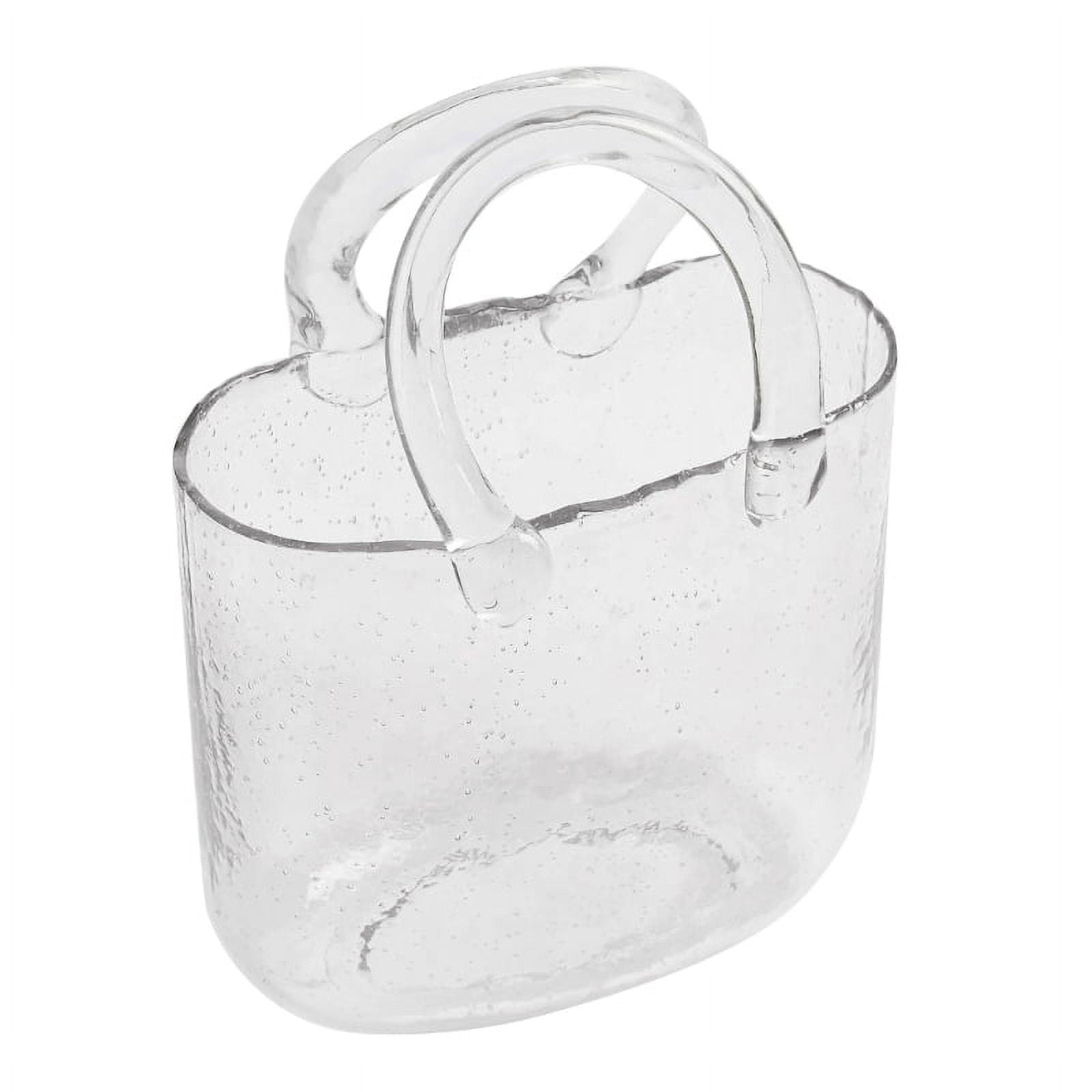 Qisuw Clear Glass Vase Fish Tank Container Bucket Desktop Supplies