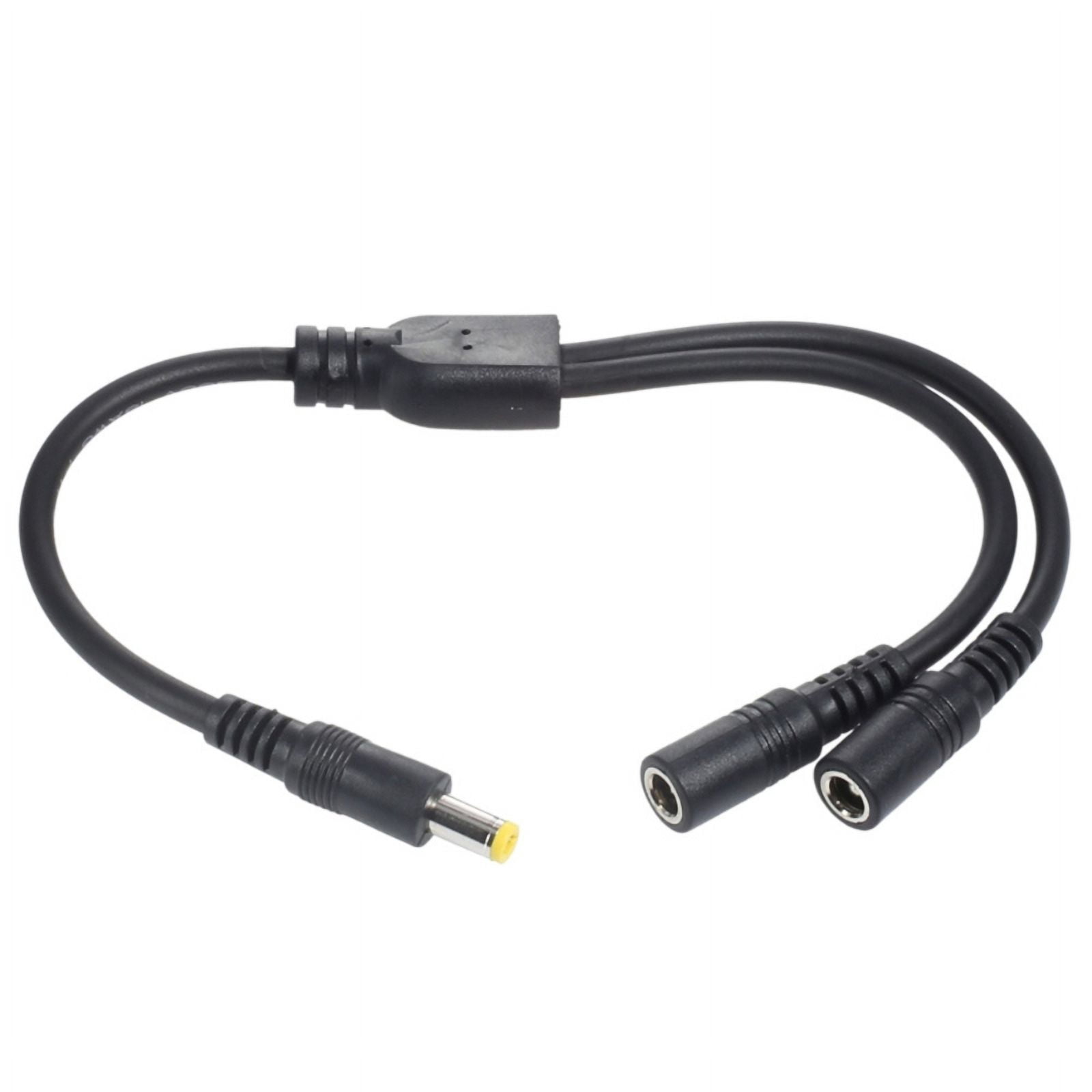 Qisuw DC Y Splitter Cable 1 Male to 2 Female 5.5mm*2.1mm/5.5mm*2.5mm DC ...