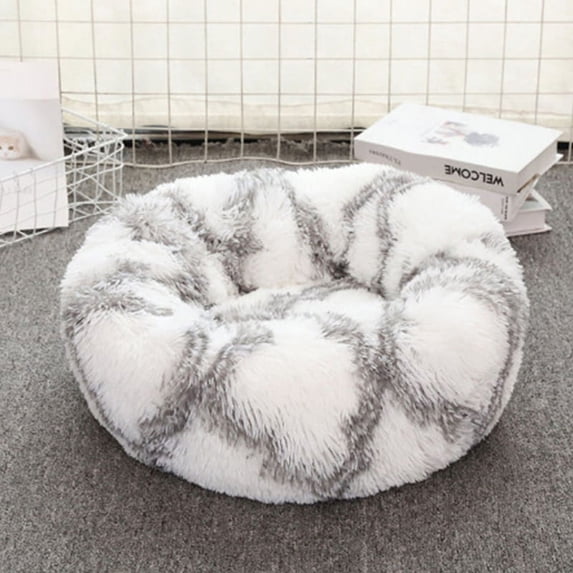 Qisuw Dog Bed Comfortable Round Cuddler Pet Bed Self-Warming Plush for Cat Bed Soft Calming Bed for Small Dogs Various Colors