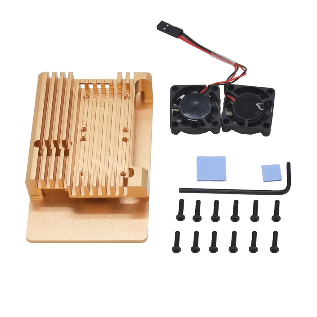 Qisuw For Raspberry Pi 4 Aluminum Metal Case Aluminum Case Bo* with