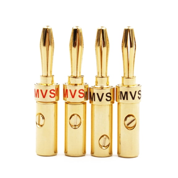 Qisuw Hifi Audio 4mm Banana Plugs Speaker Cable Wire Pin Banana Connector Adapter 4pcs
