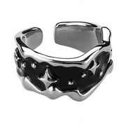 Qisuw Irregular Star Finger Ring Simple Stackable Rings Punk Jewelry for Women Girls