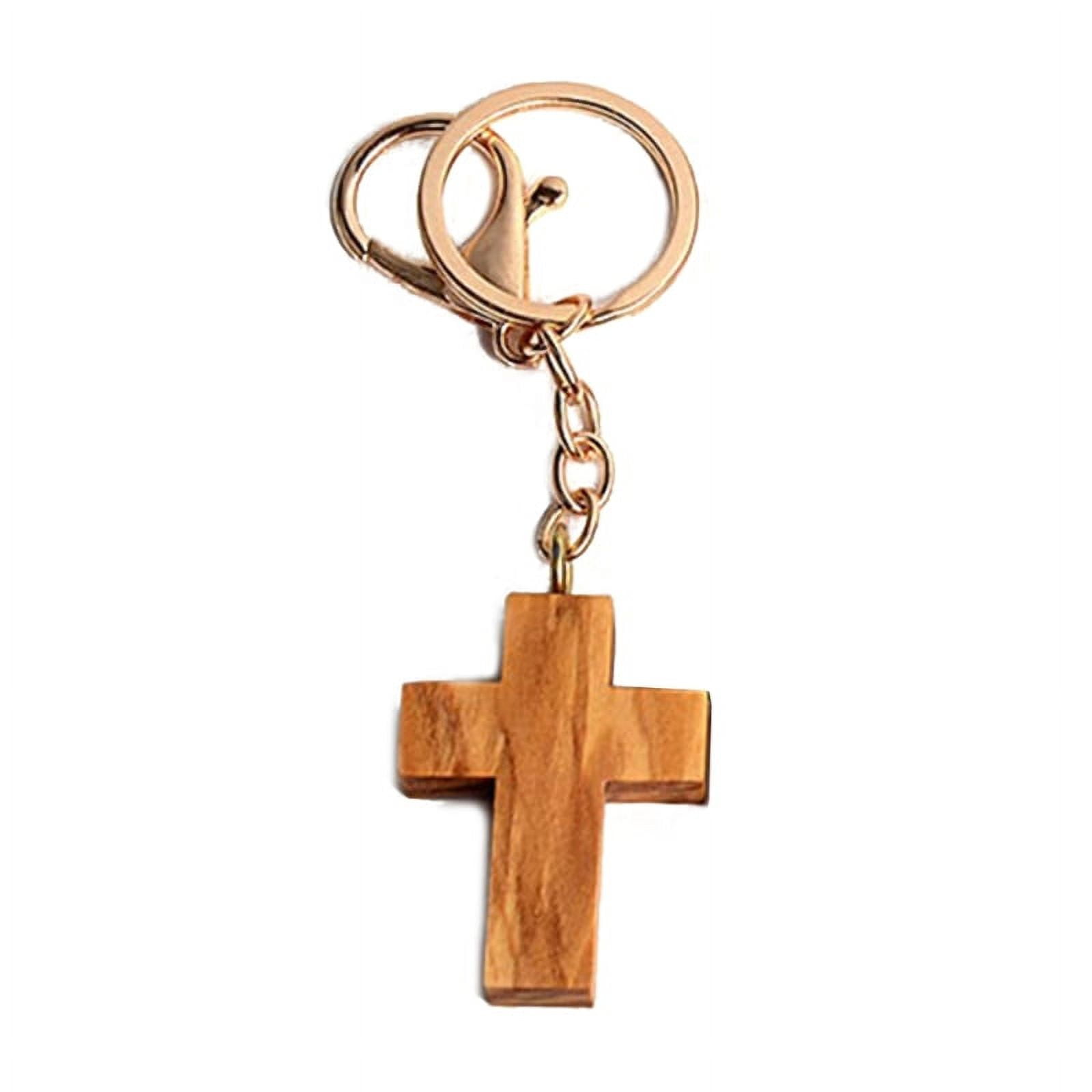 Qisuw Mini Wood Cross Keychains Christian Party Favor Easter Crafts ...