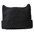 thumbnail image 1 of Qisuw Skullies Beanie Cute Bunny Hat Devil Horn Hat Beanie Crochet Knitted Hat, 1 of 20