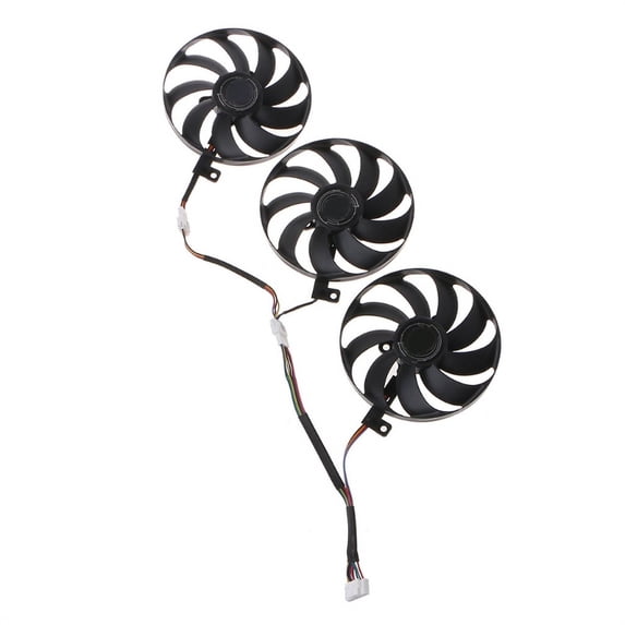 Qisuw VGA Fan Graphics Card Cooling 7Pin 12V 0.5A T129215SU for ROG STRIX RTX 2080 2080Ti Graphics Card Cooler Fan 3Pcs 88MM