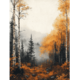 thumbnail image 1 of Qisvanset 12x16 Inch Framed Canvas Wall Art Autumn Fog Forest Vibrant Foliage Rustic Nature Home Wall Decor, 1 of 8