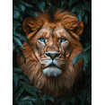 thumbnail image 1 of Qisvanset 12x16 Inch Framed Canvas Wall Art Blue Eyed Lion Vibrant Floral Jungle Majestic Animal Home Wall Art, 1 of 8