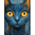 thumbnail image 1 of Qisvanset 12x16 Inch Framed Canvas Wall Art Blue Tabby Cat Cute Pet Lover Home Living Room Bedroom Gift Art, 1 of 8
