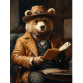 thumbnail image 1 of Qisvanset 12x16 Inch Framed Canvas Wall Art Casino Gambling Bear Funny Anthropomorphic Vintage Wall Decor, 1 of 8