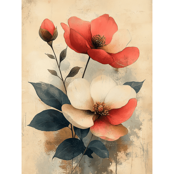 Qisvanset 12x16 Inch Framed Canvas Wall Art Corinthians Vintage Flower Market Spring Dorm Faith Wall Art