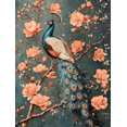thumbnail image 1 of Qisvanset 12x16 Inch Framed Canvas Wall Art Elegant Peacock Pink Blossom Boho Floral Living Room Bedroom Wall Art, 1 of 8