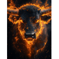 thumbnail image 1 of Qisvanset 12x16 Inch Framed Canvas Wall Art Fiery Bull Majestic Animal Bold Statement Ranch Living Room Wall Art, 1 of 8