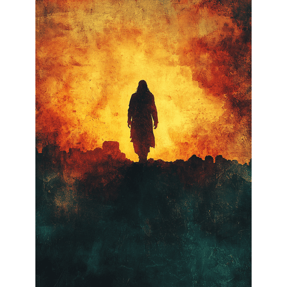 Qisvanset 12x16 Inch Framed Canvas Wall Art Jesus Resurrection Tomb Exit Minimalist Easter Spiritual Wall Art