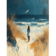 thumbnail image 1 of Qisvanset 12x16 Inch Framed Canvas Wall Art Joshua Verse Blue Coastal Beachy Faith Apartment Home Wall Decor, 1 of 8