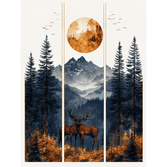 Qisvanset 12x16 Inch Framed Canvas Wall Art Minimalist Silent Night Christmas Holiday Home Wall Decor Set