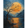 thumbnail image 1 of Qisvanset 12x16 Inch Framed Canvas Wall Art Psalm Verse Van Gogh Style Landscape Faith Home Wall Decor, 1 of 8