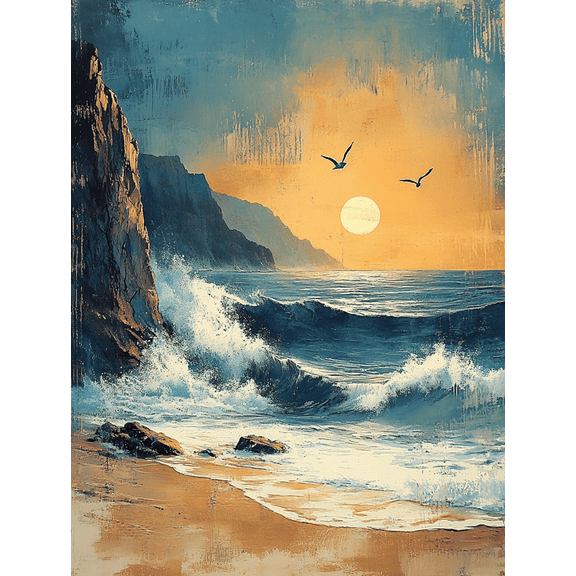 Qisvanset 12x16 Inch Framed Canvas Wall Art Psalm Vintage Coastal Beach Landscape Faith Housewarming Wall Art
