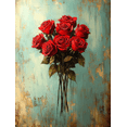 thumbnail image 1 of Qisvanset 12x16 Inch Framed Canvas Wall Art Red Rose Bouquet Romantic Vintage Floral Home Gift Wall Art, 1 of 8