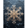 thumbnail image 1 of Qisvanset 12x16 Inch Framed Canvas Wall Art Snowflake Crystal Pattern Winter Home Ready To Hang Wall Decor, 1 of 8