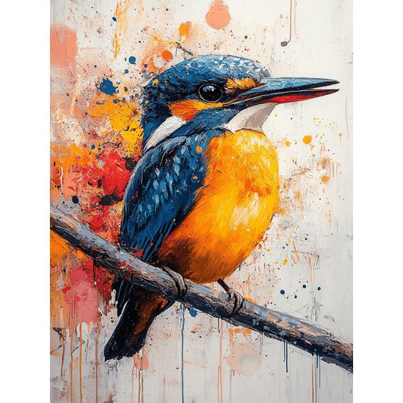 Qisvanset 12x16 Inch Framed Canvas Wall Art South Africa Malachite Kingfisher Elegant Bird Home Office Wall Art