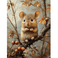 thumbnail image 1 of Qisvanset 12x16 Inch Framed Canvas Wall Art Tree Dwelling Woodland Mouse Cute Rustic Wildlife Nursery Wall Art, 1 of 8