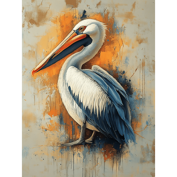 Qisvanset 12x16 Inch Framed Canvas Wall Art Watercolor Brown Pelican Ready To Hang Nature Home Wall Decor
