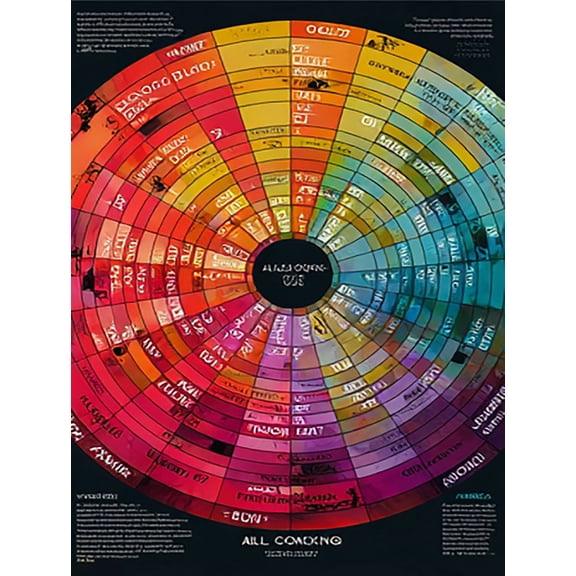 Qisvanset Abstract Color Wheel Canvas Wall Art 15.75x11.81 INCHES