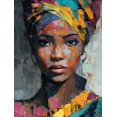 thumbnail image 1 of Qisvanset African Woman Portrait Oil Painting Canvas Wall Art 15.75x11.81 INCHES, 1 of 8