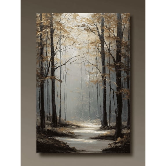 Qisvanset Autumn Forest Landscape Canvas Wall Art 15.75x11.81 INCHES