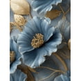 thumbnail image 1 of Qisvanset Blue Gold Flower Artwork Canvas Art 15.75x11.81 Inches, 1 of 8