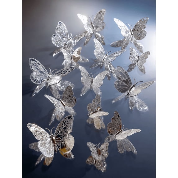 Qisvanset Butterfly Wall Decor Sticker Style Canvas Wall Art 15.75x11.81 Inches