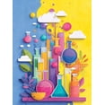 thumbnail image 1 of Qisvanset Colorful Beaker Chemistry Canvas Wall Art 15.75x11.81 Inches, 1 of 8